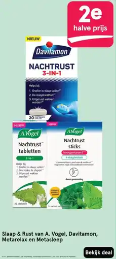 Etos Slaap & Rust van A. Vogel, Davitamon, Metarelax en Metasleep aanbieding