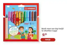 Bruna Nooit meer een dop kwijt! 12 viltstiften Cappi aanbieding