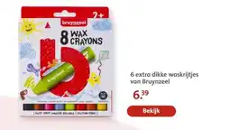 Bruna 6 extra dikke waskrijtjes van Bruynzeel aanbieding