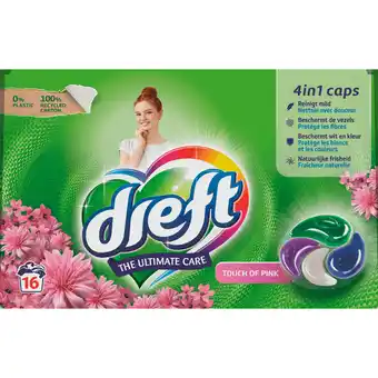 Dirk Dreft Wasmiddel capsules touch of pink aanbieding