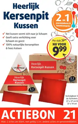 Lucovitaal Heerlijk Kersenpit Kussen aanbieding