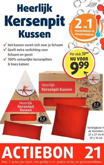 Lucovitaal Heerlijk Kersenpit Kussen aanbieding