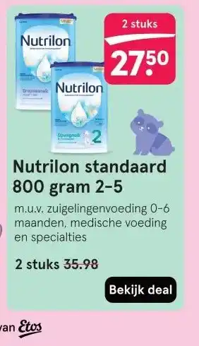 Etos Nutrilon standaard 800 gram 2-5 aanbieding