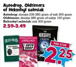 Boon`s Markt Autodrop. Oldtimers of Heksehyl salmiak aanbieding