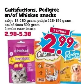 Boon`s Markt Catisfactions. Pedigree en/of Whiskas snacks aanbieding