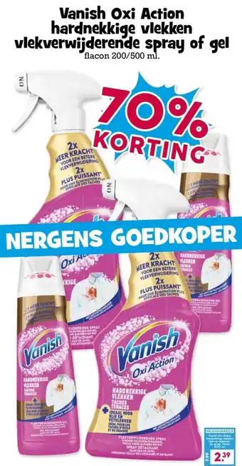Boon`s Markt Vanish Oxi Action hardnekkige vlekken vlekverwijderende spray of gel aanbieding