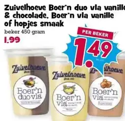 Boon`s Markt Zuivelhoeve Boer'n duo vla vanille & chocolade, Boer'n vla vanille of hopjes smaak aanbieding