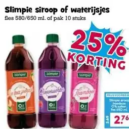 Boon`s Markt Slimpie siroop of waterijsjes aanbieding