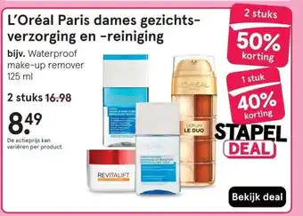 Etos L'Oréal Paris dames gezichts- verzorging en -reiniging aanbieding