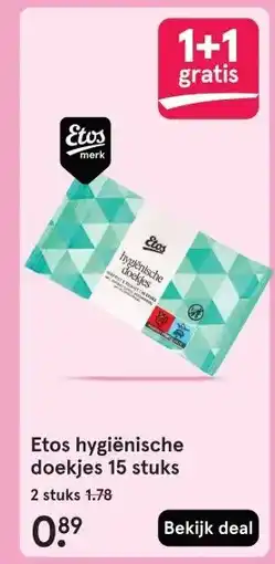 Etos Etos hygiënische doekjes 15 stuks aanbieding