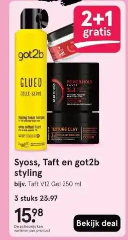 Etos Syoss, Taft en got2b styling aanbieding