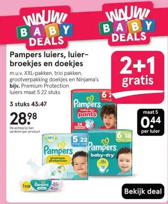Etos Pampers luiers, luier- broekjes en doekjes aanbieding