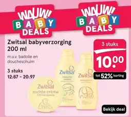 Etos Zwitsal babyverzorging 200 ml aanbieding