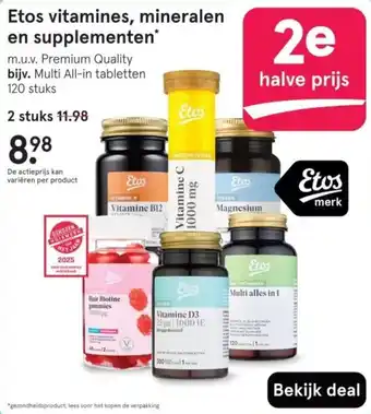 Etos Etos vitamines, mineralen en supplementen aanbieding