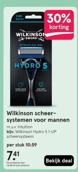 Etos Wilkinson scheer- systemen voor mannen aanbieding