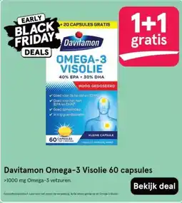Etos Davitamon Omega-3 Visolie 60 capsules aanbieding
