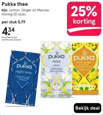 Etos Pukka thee aanbieding