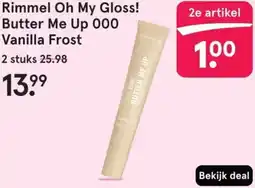 Etos Rimmel Oh My Gloss! Butter Me Up 000 Vanilla Frost aanbieding