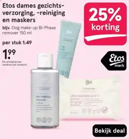 Etos Etos dames gezichtsverzorging, reiniging en maskers aanbieding
