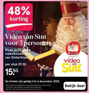 Etos Maak jouw eigen videoboodschap van Sinterklaas! aanbieding