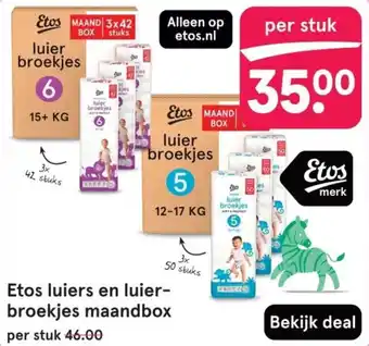 Etos Etos luiers en luierbroekjes maandbox aanbieding
