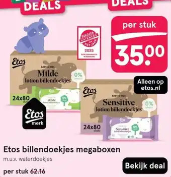 Etos Etos billendoekjes megaboxen aanbieding