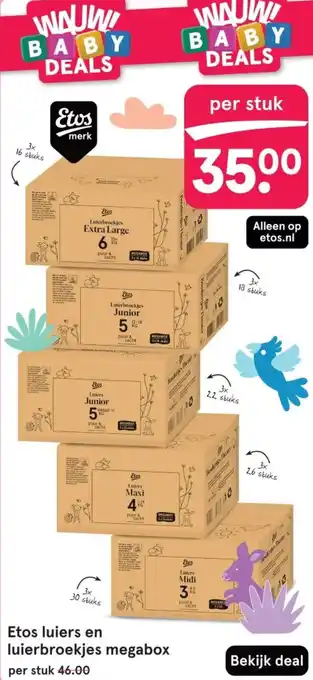 Etos Etos luiers en luierbroekjes megabox aanbieding