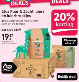 Etos Etos Puur & Zacht luiers en luierbroekjes aanbieding