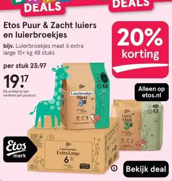 Etos Etos Puur & Zacht luiers en luierbroekjes aanbieding