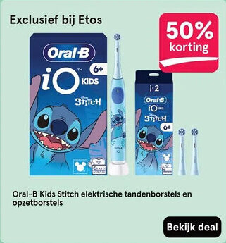Etos Oral-B Kids Stitch elektrische tandenborstels en opzetborstels aanbieding