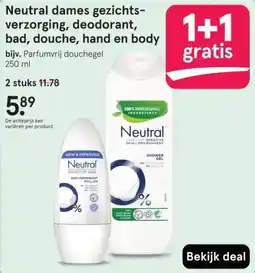 Etos Neutral dames gezichtsverzorging, deodorant, bad, douche, hand en body aanbieding