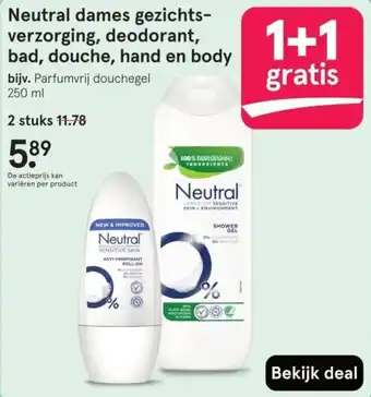 Etos Neutral dames gezichtsverzorging, deodorant, bad, douche, hand en body aanbieding