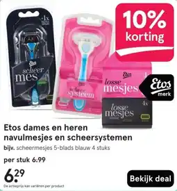 Etos Etos dames en heren navulmesjes en scheersystemen aanbieding