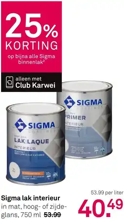Karwei Sigma lak interieur aanbieding