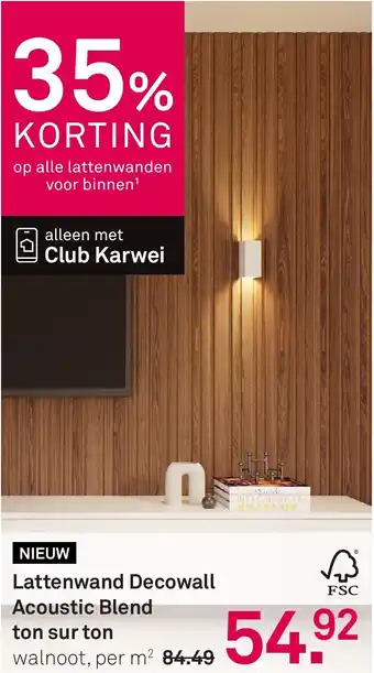 Karwei Lattenwand Decowall Acoustic Blend ton sur ton aanbieding