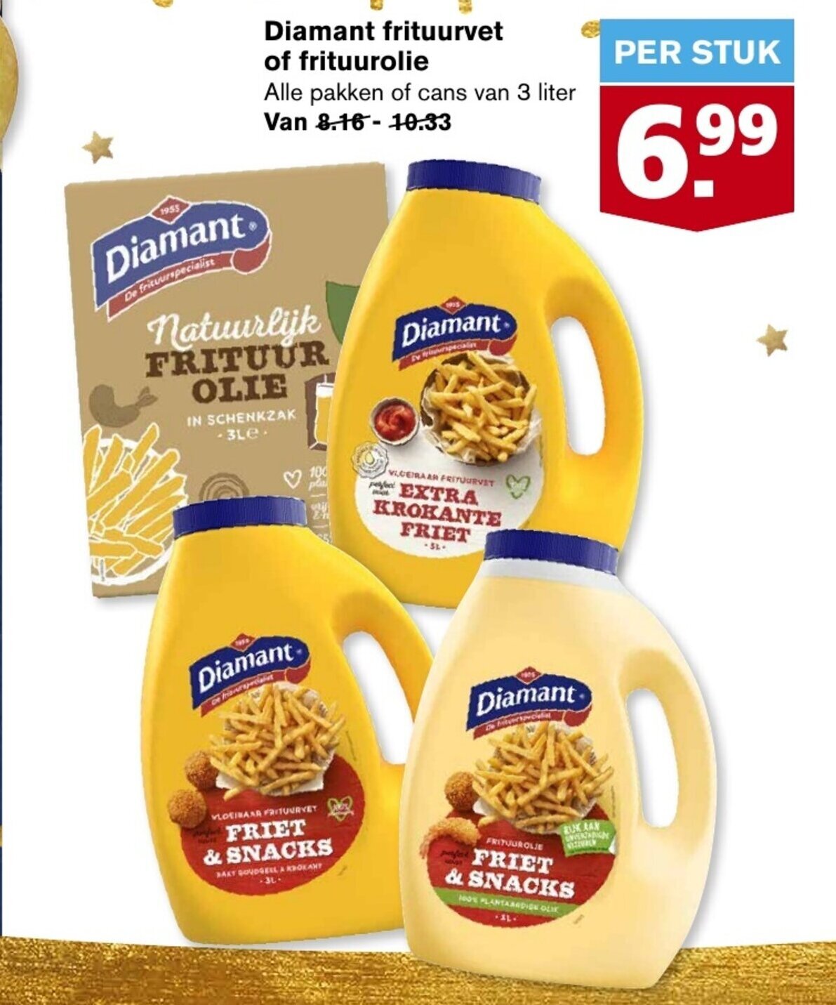 Diamant frituurvet of frituurolie aanbieding bij