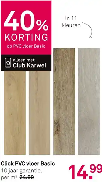 Karwei Click PVC vloer Basic aanbieding