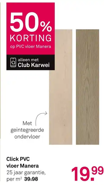 Karwei Click PVC vloer Manera aanbieding