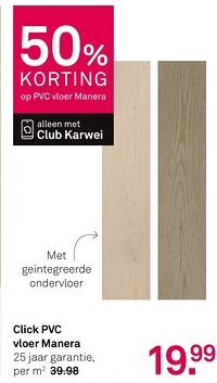 Karwei Click PVC vloer Manera aanbieding