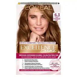 Trekpleister L'Oréal Paris Excellence Crème 6.3 Donker Goudblond Permanente Haarverf aanbieding