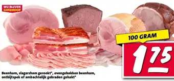 Nettorama Beenham, slagersham gerookt*, ovengebakken beenham, ontbijtspek of ambachtelijk gebraden gehakt aanbieding