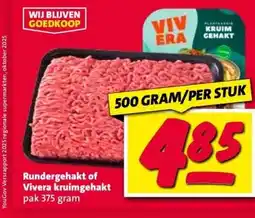 Nettorama Rundergehakt of Vivera kruimgehakt aanbieding