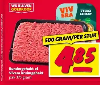 Nettorama Rundergehakt of Vivera kruimgehakt aanbieding