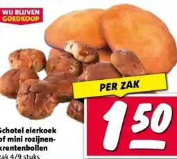 Nettorama Schotel eierkoek of mini rozijnen- krentenbollen aanbieding