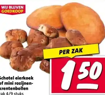 Nettorama Schotel eierkoek of mini rozijnen- krentenbollen aanbieding