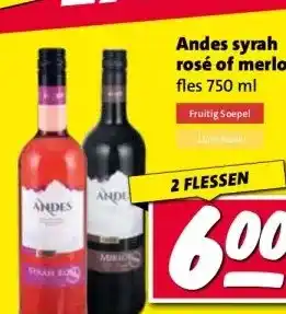 Nettorama Andes syrah rosé of merlot aanbieding