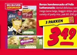 Nettorama Bonzo hondensnacks of Felix kattensnacks aanbieding