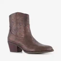 Scapino Nova dames cowboylaarsjes met slangenprint bruin aanbieding