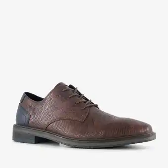 Scapino Emilio Salvatini heren veterschoenen slangenprint bruin aanbieding