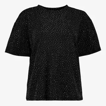 Scapino TwoDay dames party shirt met strasstenen zwart aanbieding